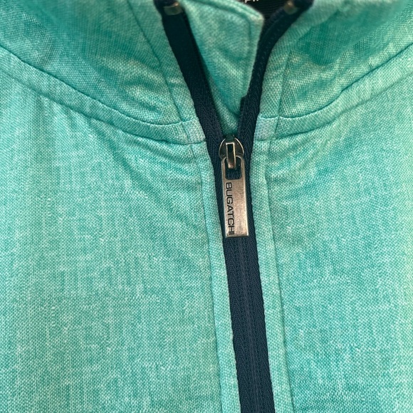 Bugatchi  Teal Long Sleeve 3/4 zip Pullover size XL - Picture 3 of 8